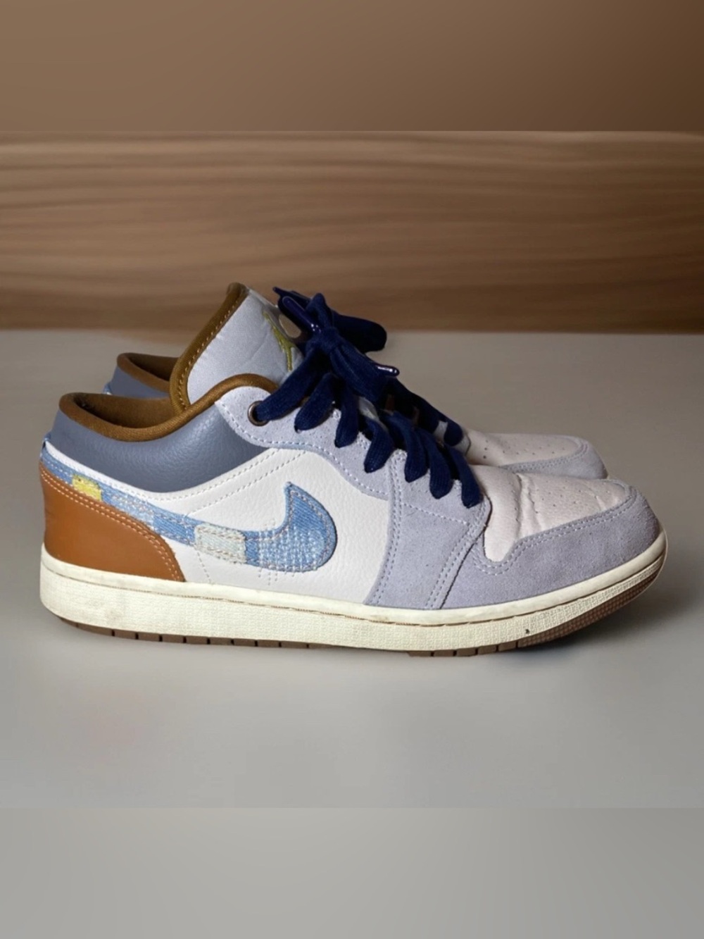 Nike Air Jordan 1 Low SE AJ1 Repaired Denim Swoosh Men Casual Shoes FZ5042-041